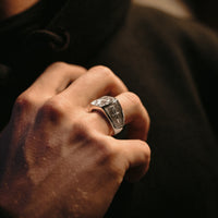 Silver officer's signet ringer