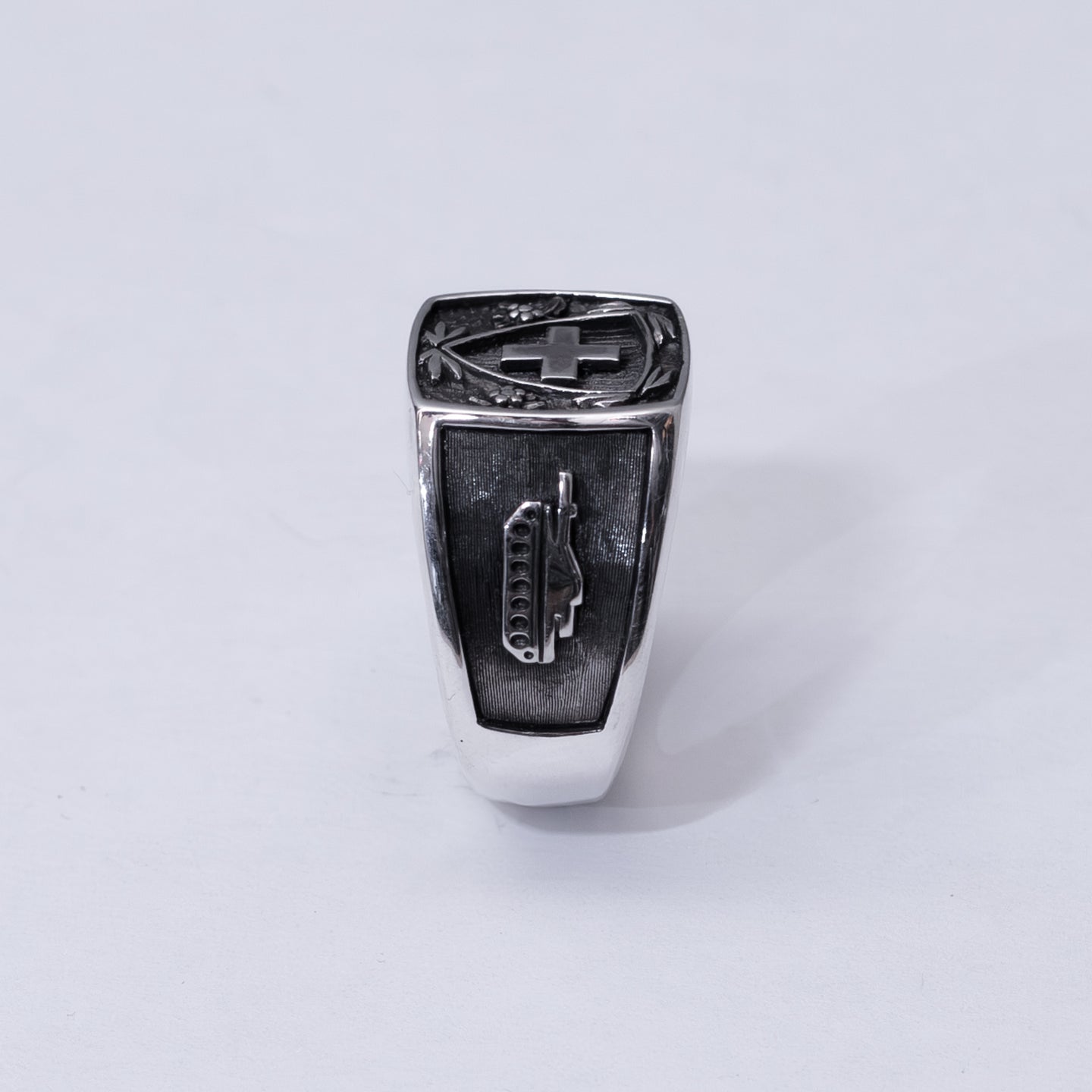 Armored - Silver officer signet ring