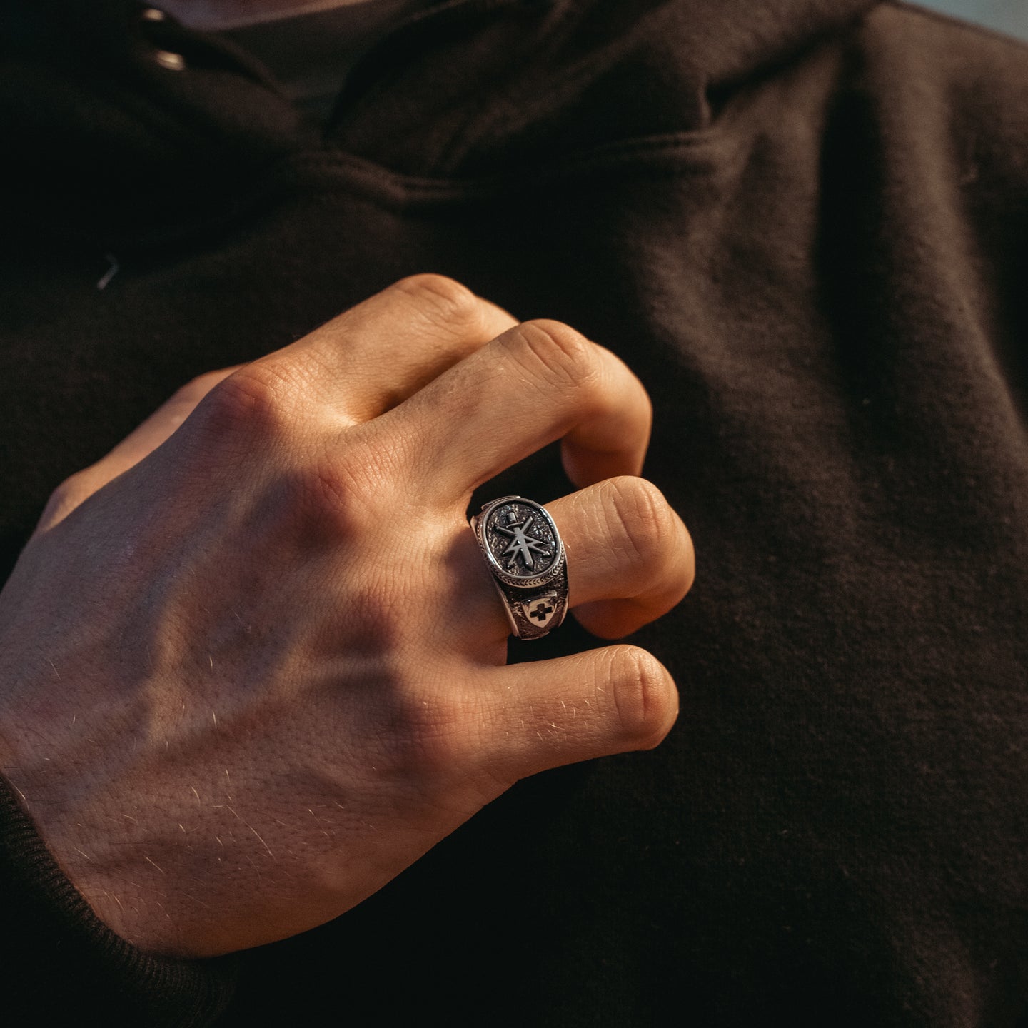 Driving step - Silver signet ring
