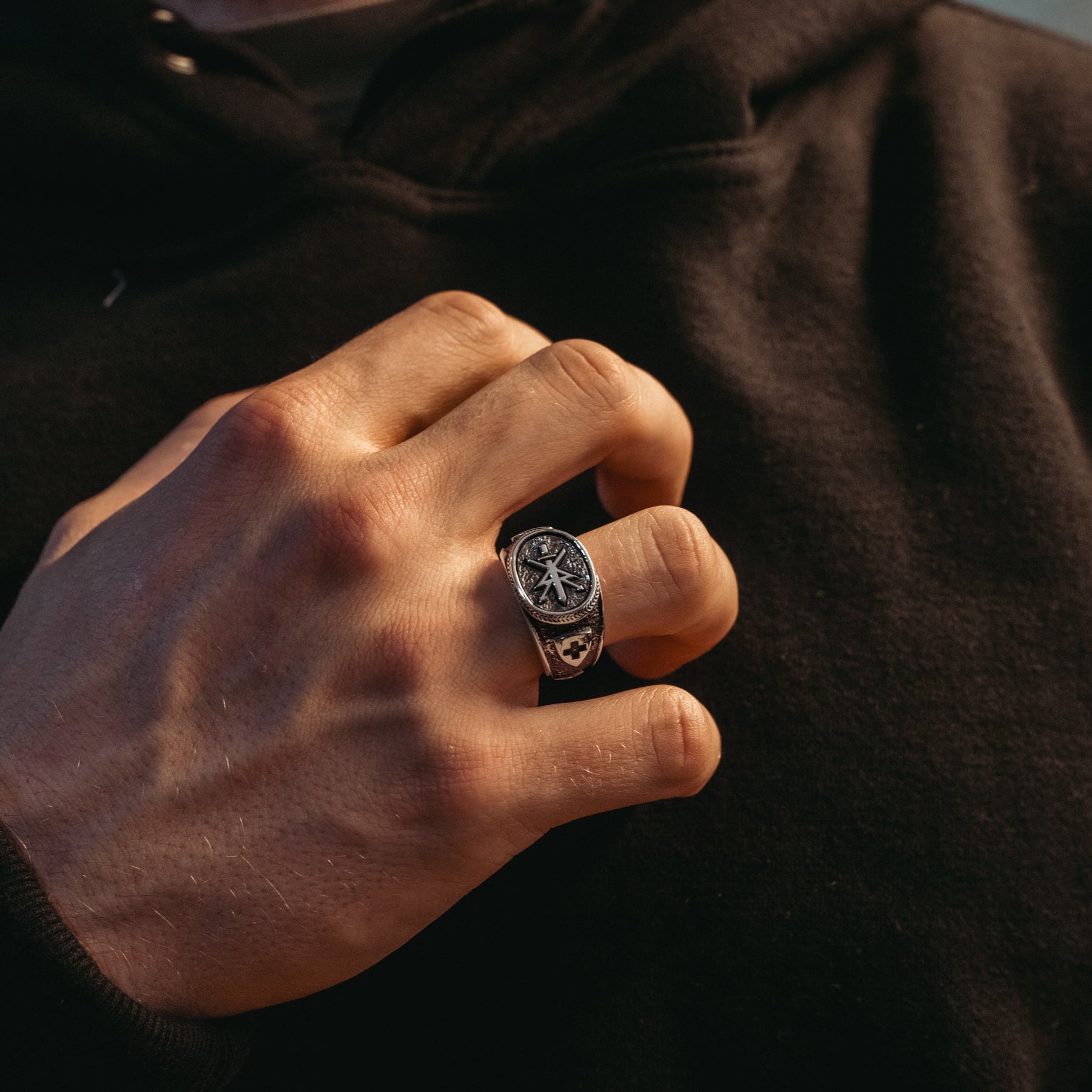 Driving step - Silver signet ring