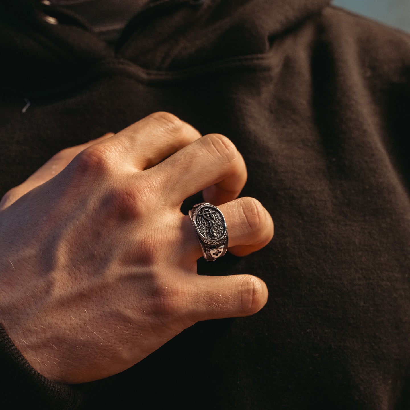 Sanitary - silver signet ring