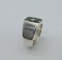 Infanterie EXEMPLO DUCEMUS – Offiziers-Siegelring aus Silber