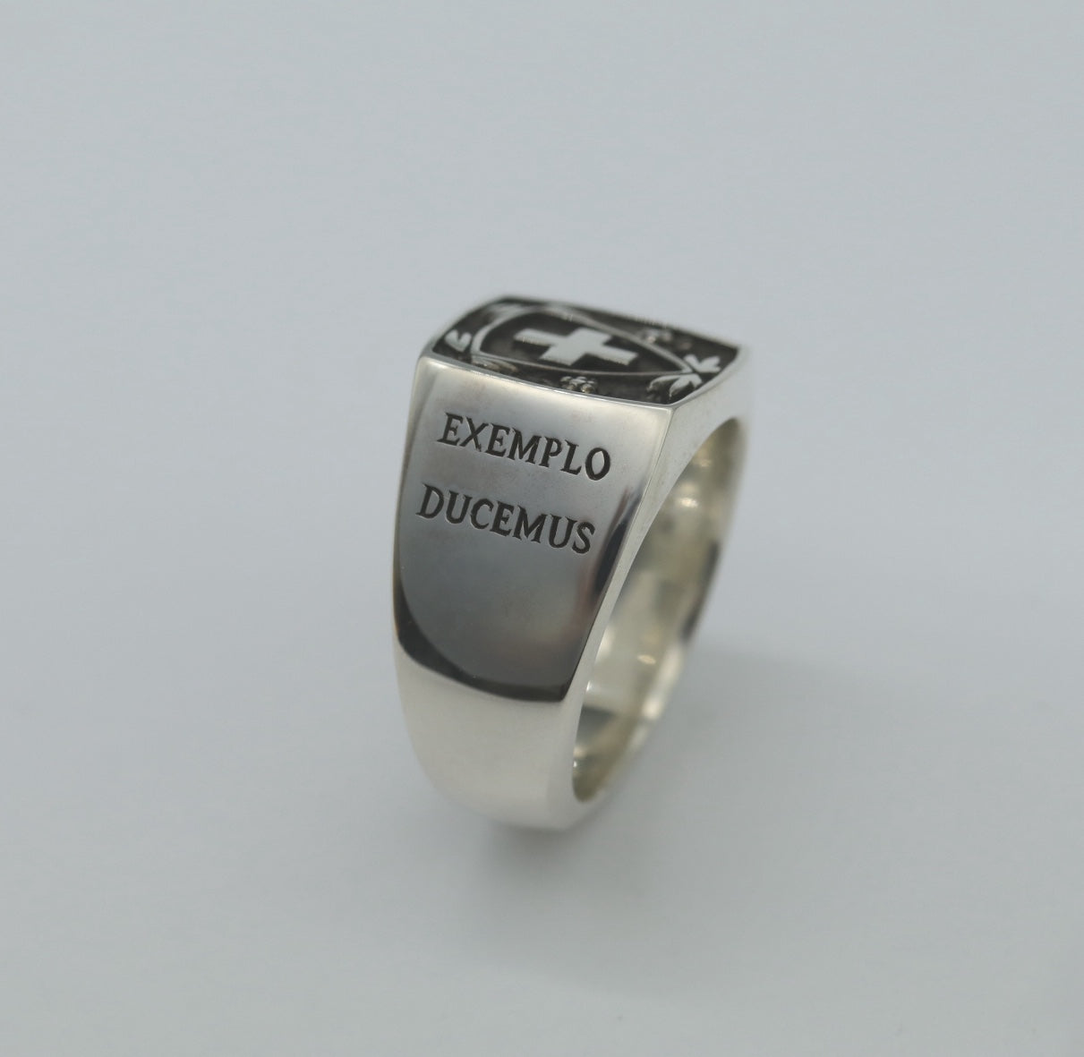 Infanterie EXEMPLO DUCEMUS – Offiziers-Siegelring aus Silber