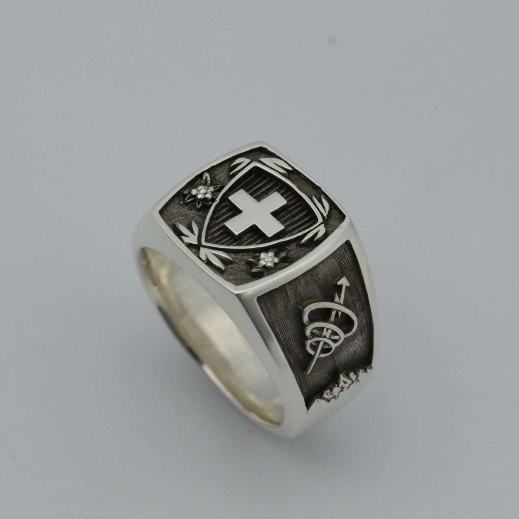 Pionnier d'ondes dirigées  - Chevalière d'Officier en argent